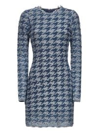 Diesel frayed-houndstooth Mini Dress | Blue | FARFETCH at Farfetch